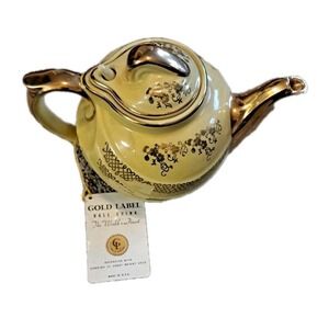 Never Used NWT Vtg HALL CHINA PARADE Teapot #0799 6 Cup - 1930s USA
